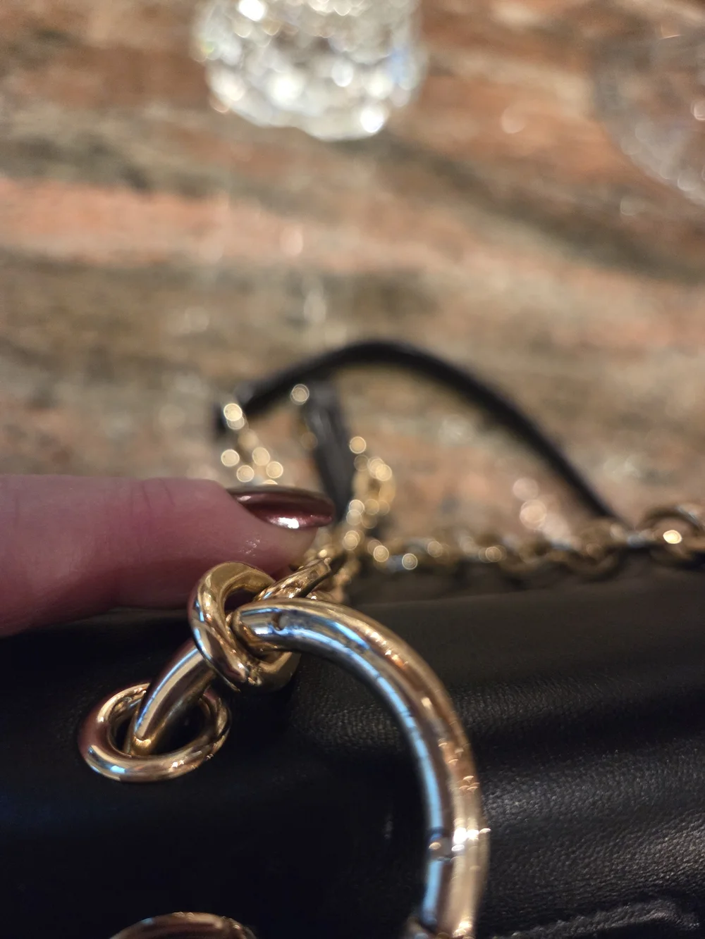 Tory Burch Black Quilted Leather Crossbody with Gold Chain